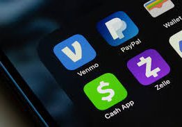 part of a phone screen showing the icons for Venmo, Paypal, and Cash App.