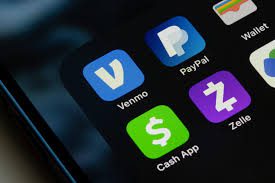 part of a phone screen showing the icons for Venmo, Paypal, and Cash App.