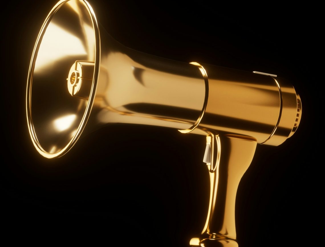 a golden megaphone