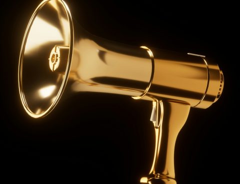 a golden megaphone