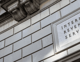 marble plaque on a building that says "Internal Revenue Service"